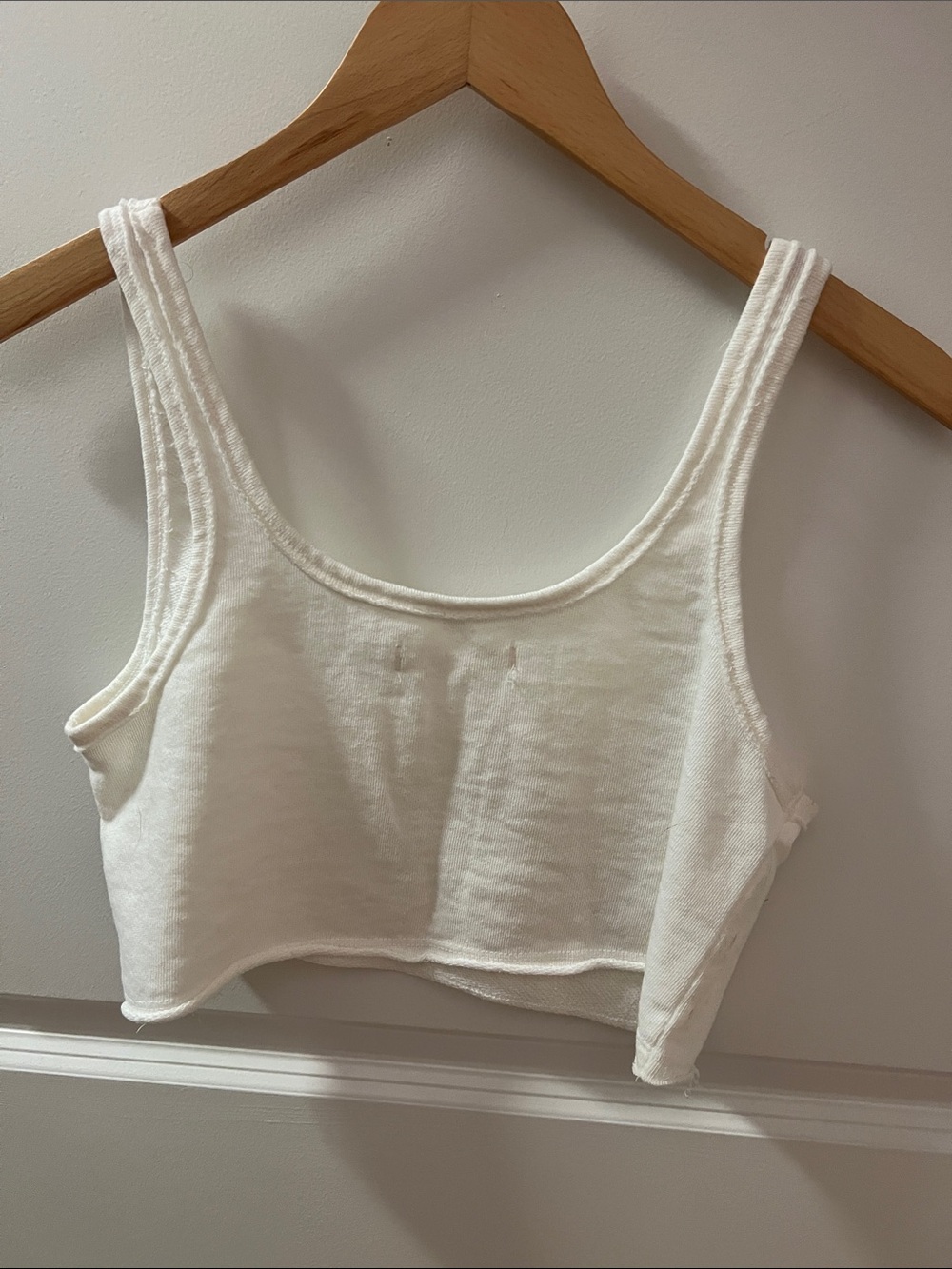 Free People Cream Raw-Hem Cropped Tank - Picture 3 of 3